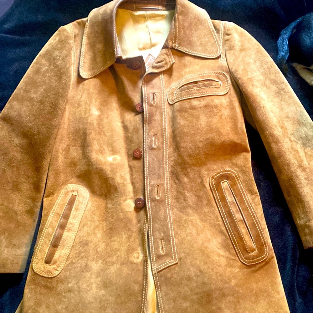 Tan leather vintage jacket